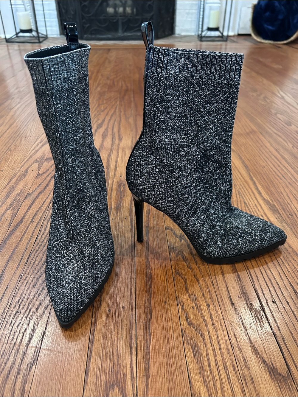 Mix No. 6 Metallic Desirae Stiletto Sock Bootie model- 7